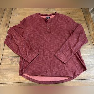 Abercrombie & Fitch Muscle Long Sleeve T-Shirt Mens Size XL Maroon Red Henley